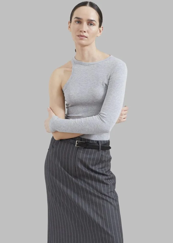 The Frankie Shop Jamie Asymmetric TShirt 8211 Grey Women Clothing