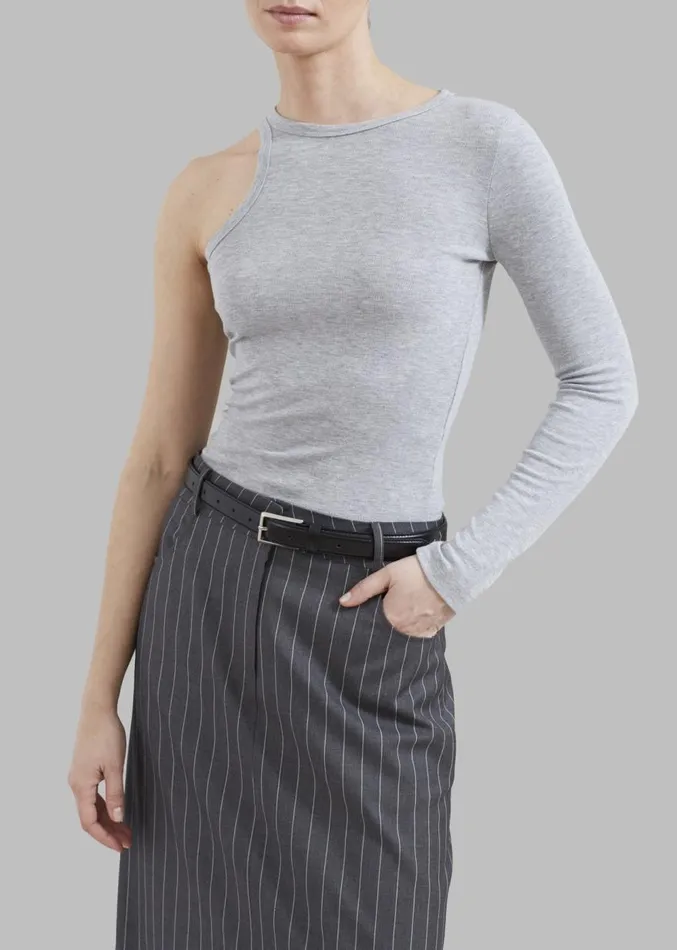 The Frankie Shop Jamie Asymmetric TShirt 8211 Grey Women Clothing