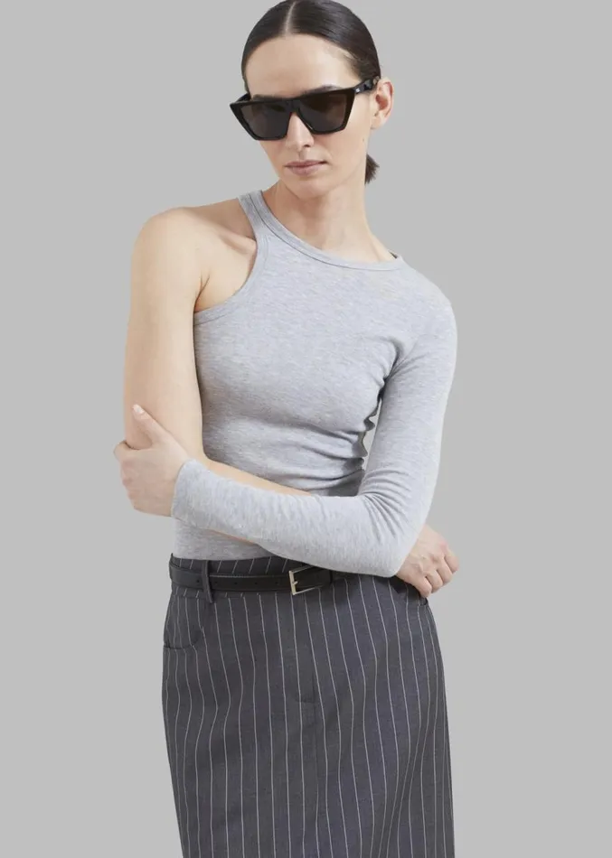 The Frankie Shop Jamie Asymmetric TShirt 8211 Grey Women Clothing