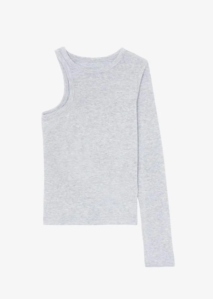 The Frankie Shop Jamie Asymmetric TShirt 8211 Grey Women Clothing