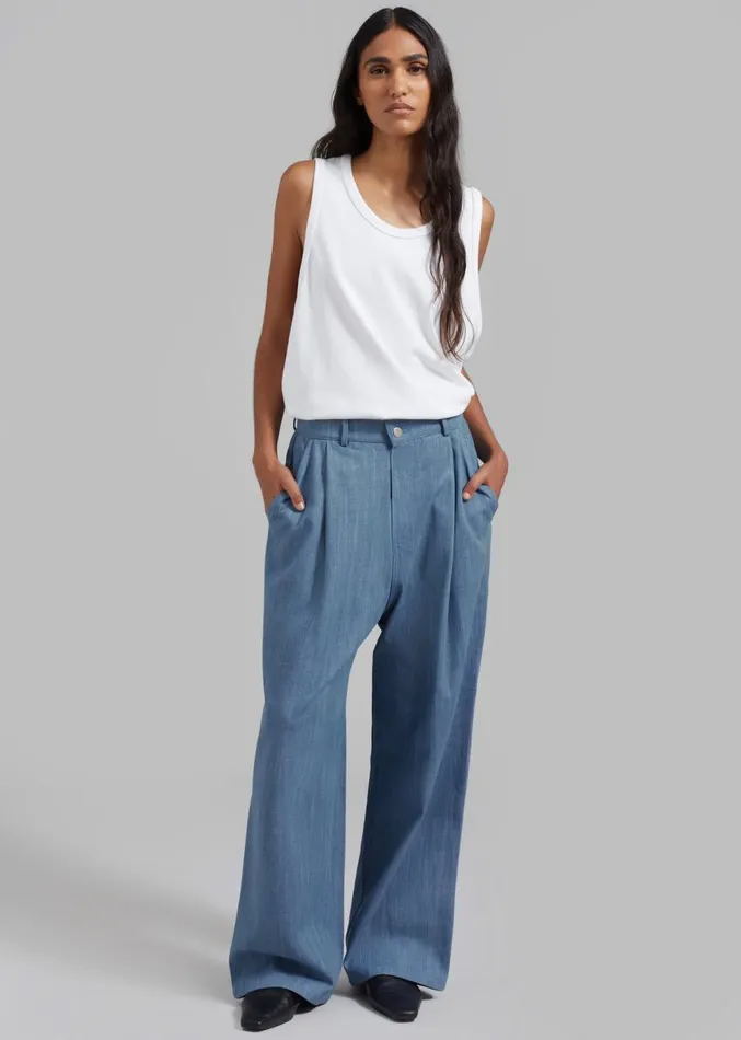 The Frankie Shop Jan Denim Pants 8211 Blue Women Bottoms