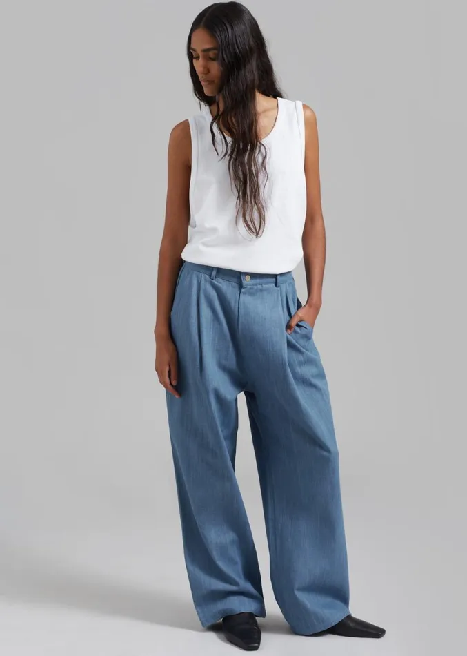 The Frankie Shop Jan Denim Pants 8211 Blue Women Bottoms
