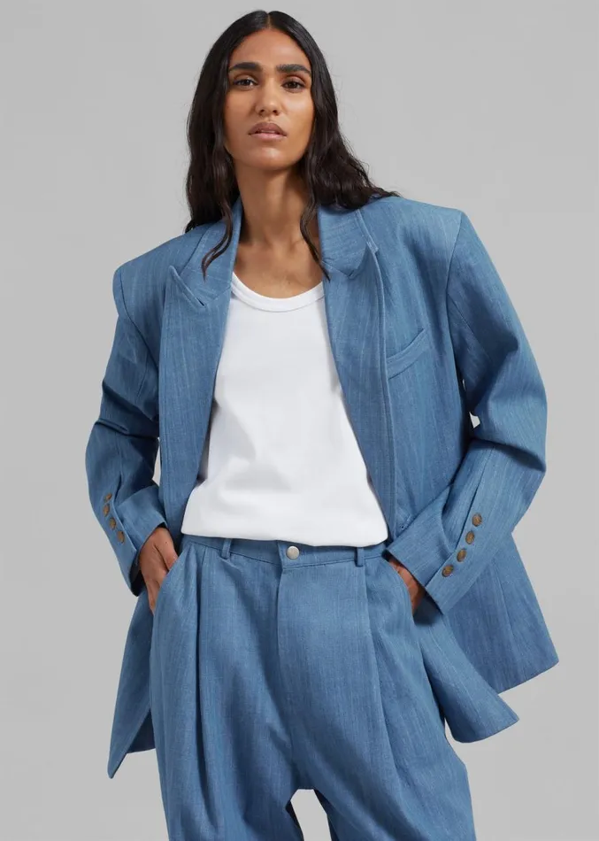 The Frankie Shop Jan Denim Pants 8211 Blue Women Bottoms