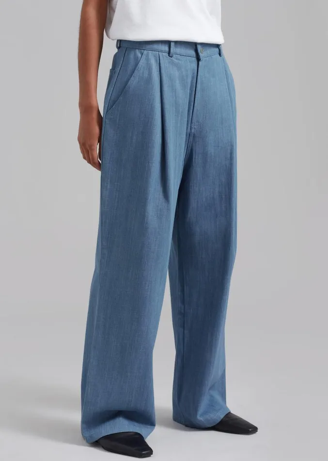 The Frankie Shop Jan Denim Pants 8211 Blue Women Bottoms