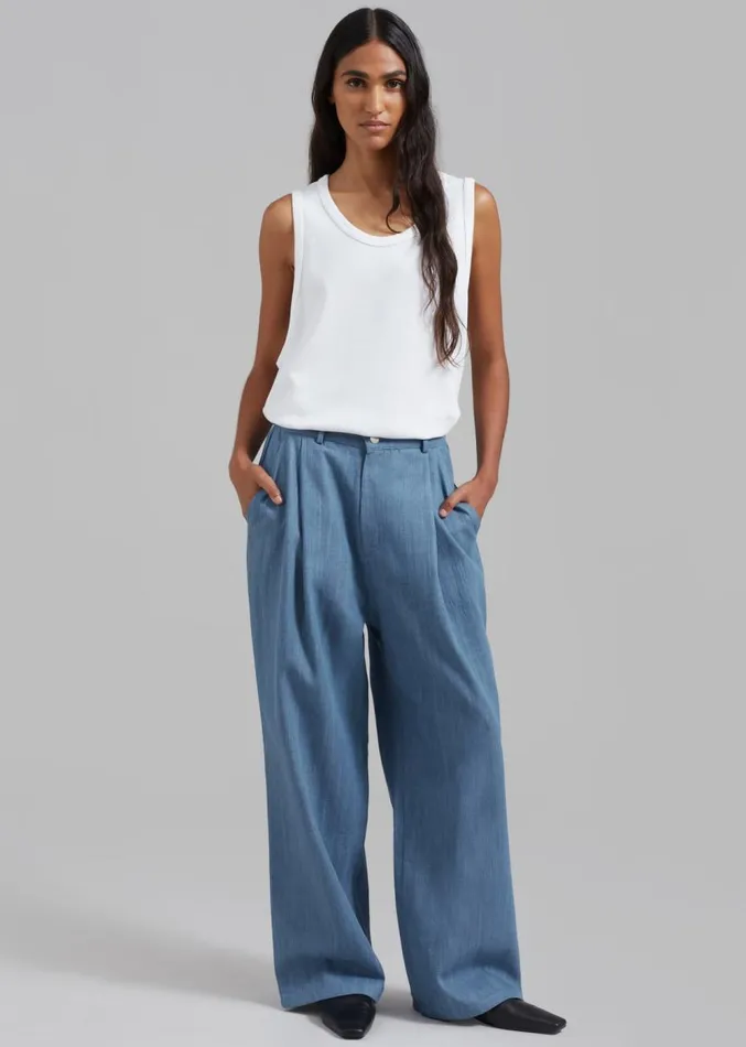 The Frankie Shop Jan Denim Pants 8211 Blue Women Bottoms