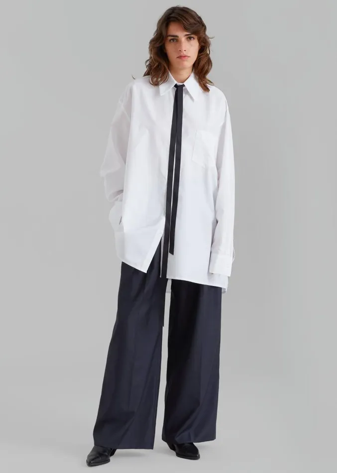 The Frankie Shop Jany TieNeck Shirt 8211 White Women Clothing