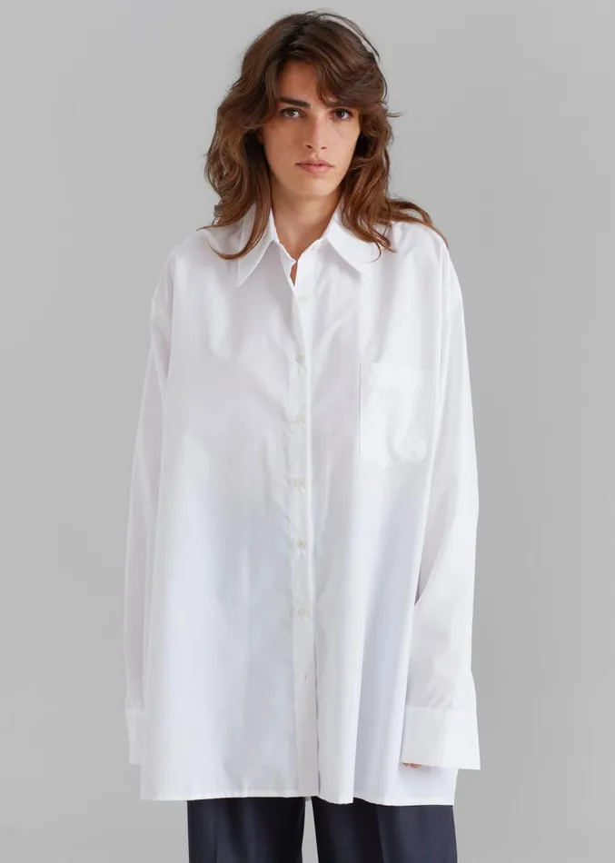 The Frankie Shop Jany TieNeck Shirt 8211 White Women Clothing