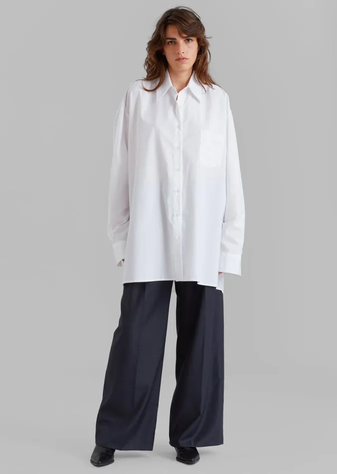 The Frankie Shop Jany TieNeck Shirt 8211 White Women Clothing