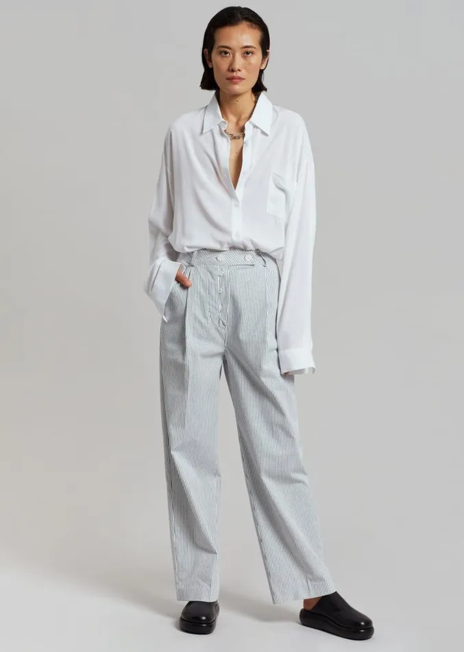 The Frankie Shop Jess Wide Pants 8211 White Stripe Women Clothing