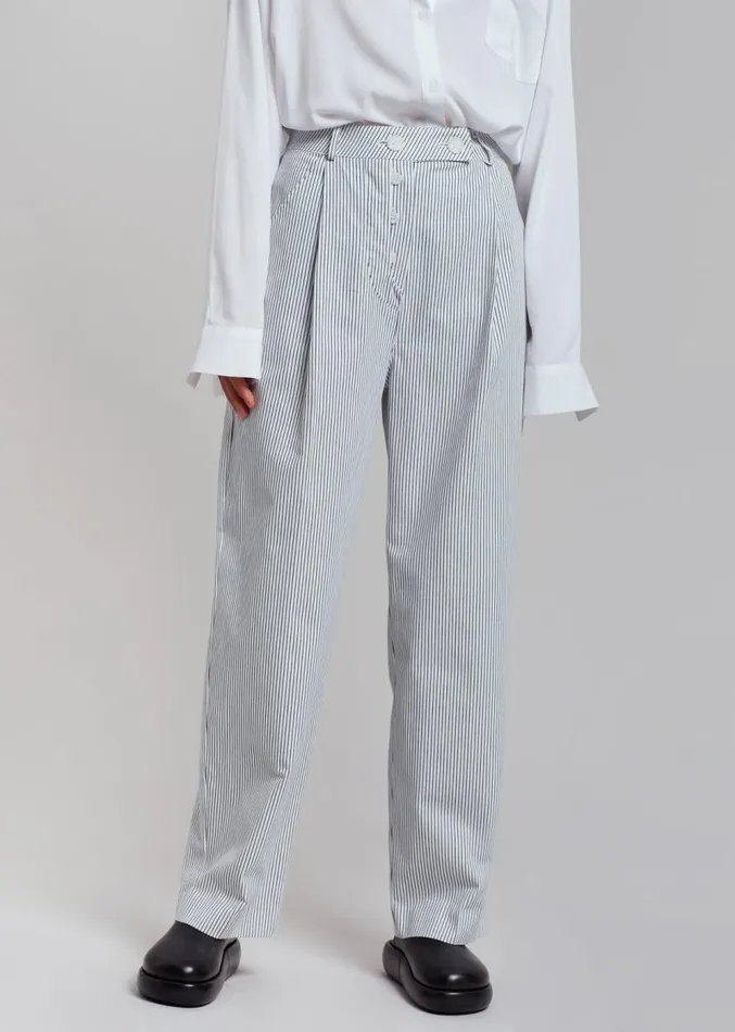 The Frankie Shop Jess Wide Pants 8211 White Stripe Women Clothing