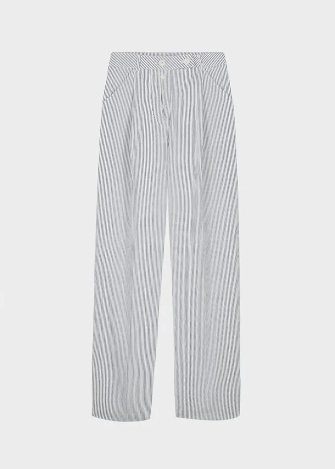 The Frankie Shop Jess Wide Pants 8211 White Stripe Women Clothing