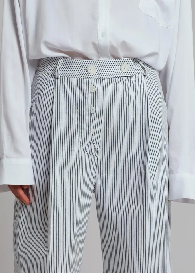 The Frankie Shop Jess Wide Pants 8211 White Stripe Women Clothing