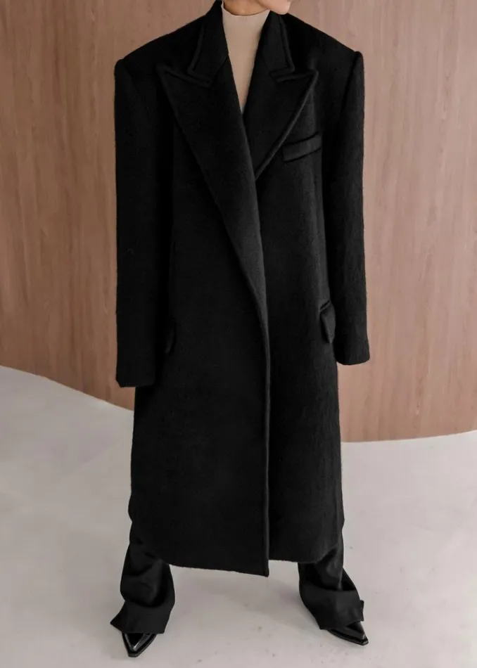 The Frankie Shop John Oversized Coat 8211 Black WomenMen Outerwear