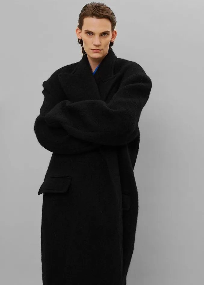 The Frankie Shop John Oversized Coat 8211 Black WomenMen Outerwear