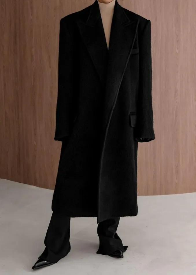 The Frankie Shop John Oversized Coat 8211 Black WomenMen Outerwear