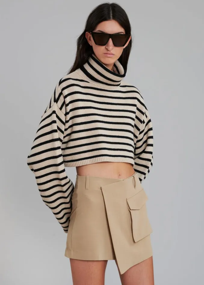 The Frankie Shop Judy Pocket Skort 8211 Tan Women Clothing