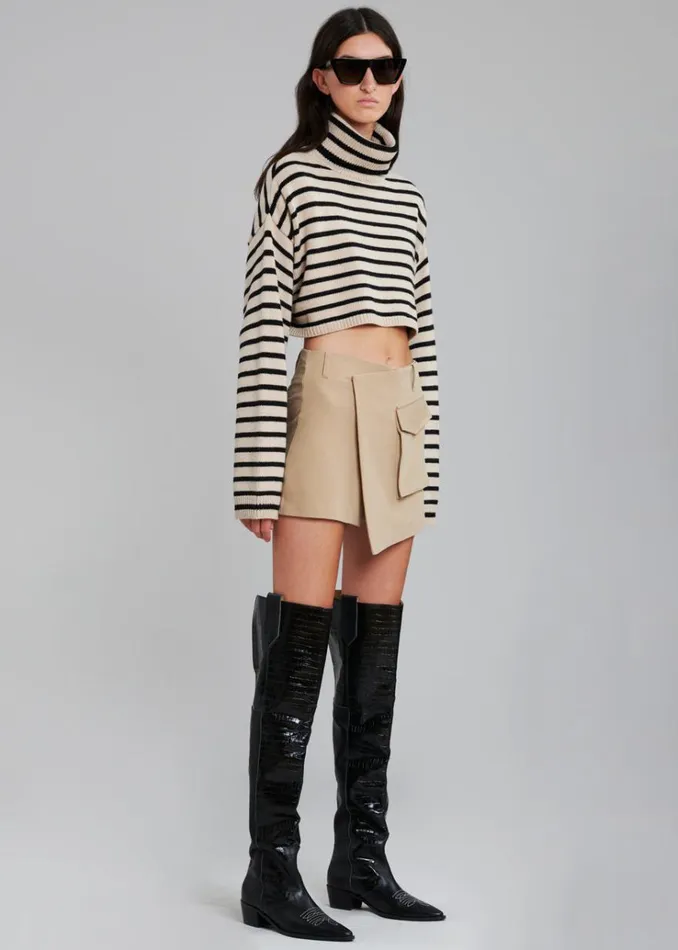 The Frankie Shop Judy Pocket Skort 8211 Tan Women Clothing