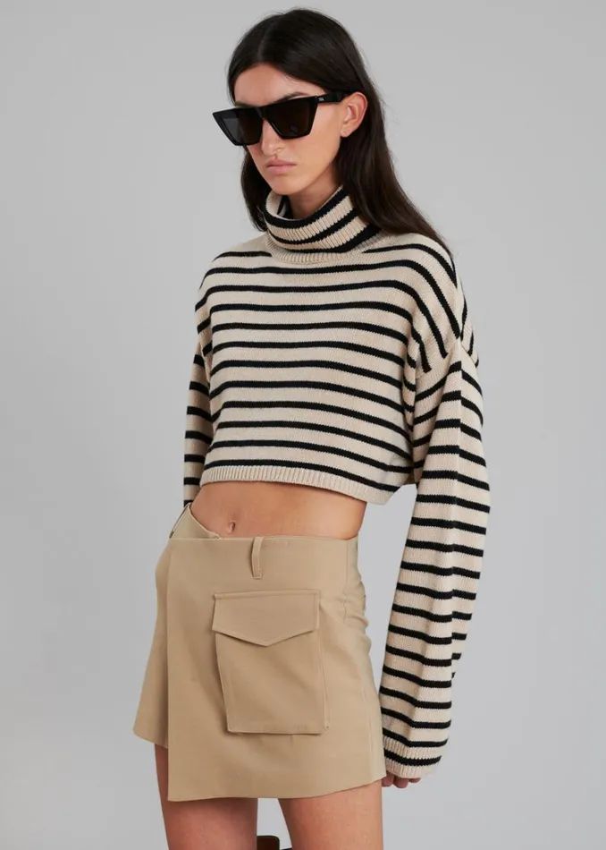 The Frankie Shop Judy Pocket Skort 8211 Tan Women Clothing