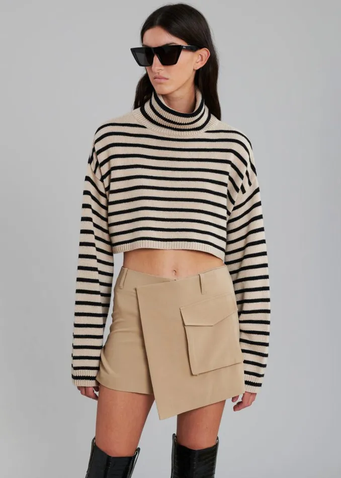 The Frankie Shop Judy Pocket Skort 8211 Tan Women Clothing