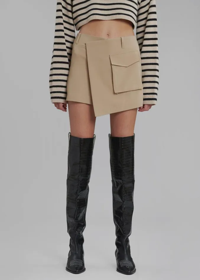 The Frankie Shop Judy Pocket Skort 8211 Tan Women Clothing