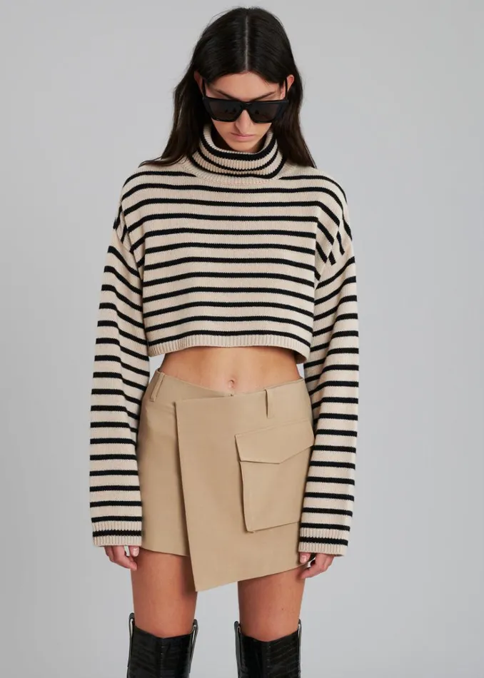 The Frankie Shop Judy Pocket Skort 8211 Tan Women Clothing