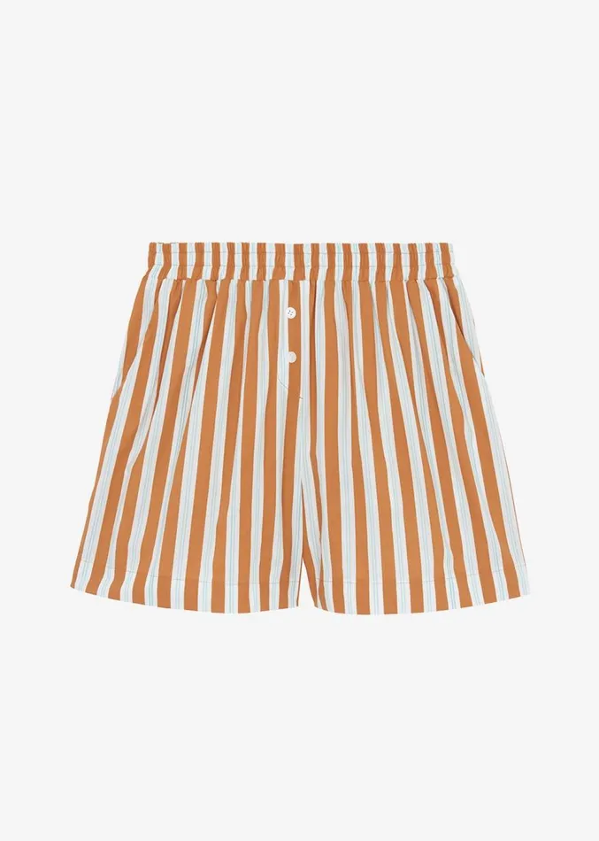 The Frankie Shop Juno Boxer Shorts 8211 Orange Stripe Women Clothing