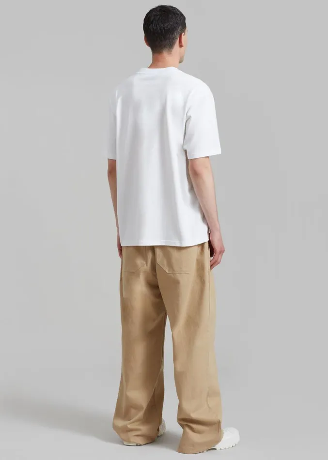 The Frankie Shop JW Anderson Profile Stud Chest Pocket TShirt 8211 White Men Clothing