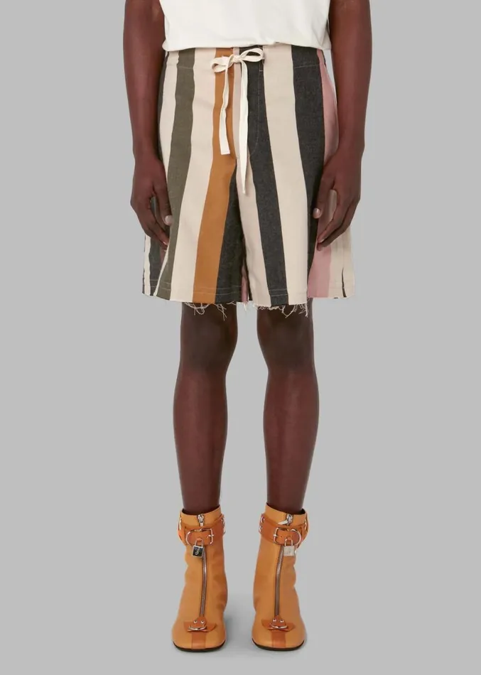The Frankie Shop JW Anderson Wide Leg Shorts 8211 FlaxMulti Men Clothing