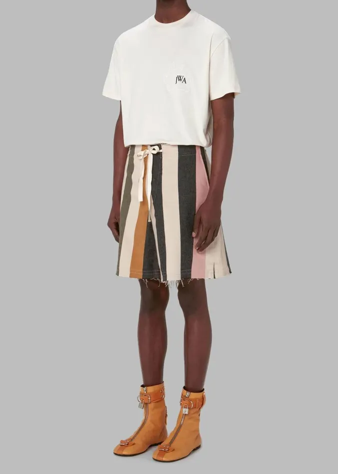 The Frankie Shop JW Anderson Wide Leg Shorts 8211 FlaxMulti Men Clothing