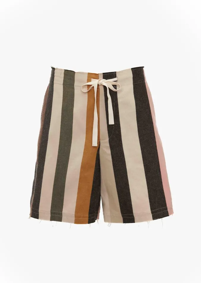The Frankie Shop JW Anderson Wide Leg Shorts 8211 FlaxMulti Men Clothing