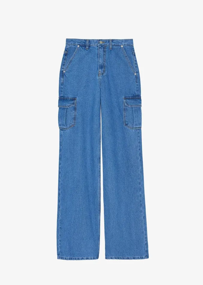 The Frankie Shop Kai Cargo Denim Pants 8211 Blue Denim Women Denim