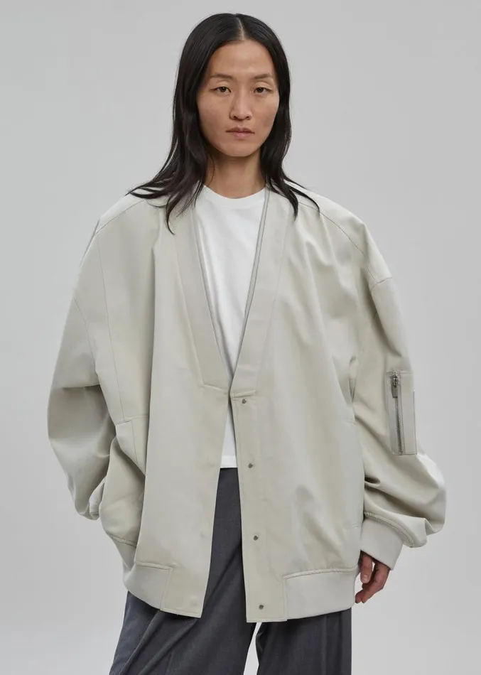 The Frankie Shop Kanna VNeck Jacket 8211 Pale Khaki Women Clothing