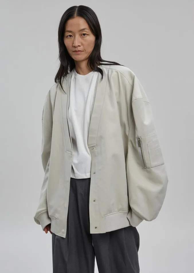The Frankie Shop Kanna VNeck Jacket 8211 Pale Khaki Women Clothing