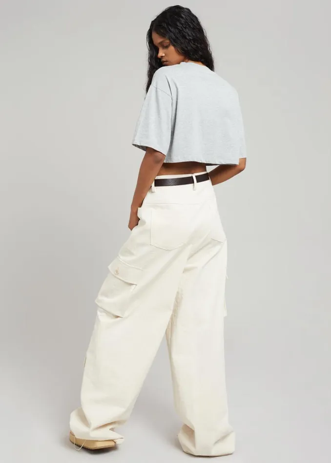The Frankie Shop Karina Cropped TShirt 8211 Heather Grey Women Tops