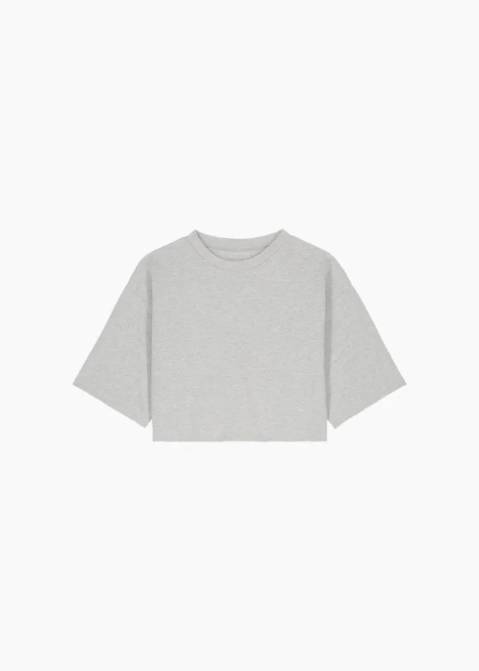 The Frankie Shop Karina Cropped TShirt 8211 Heather Grey Women Tops