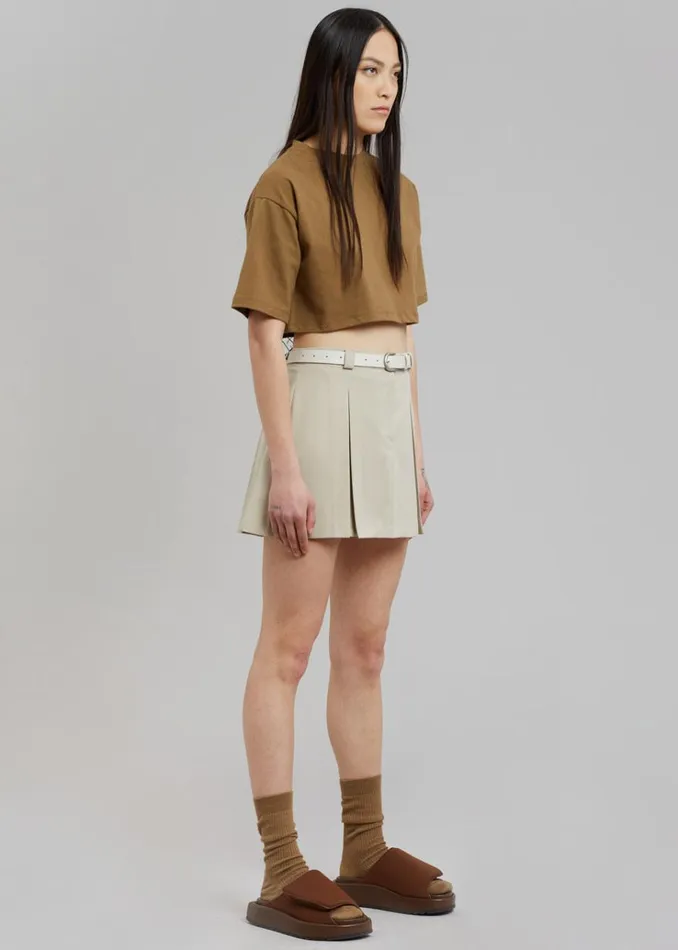 The Frankie Shop Karina Cropped TShirt 8211 Olive Women Tops
