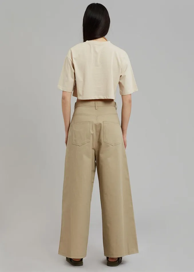 The Frankie Shop Karina Cropped TShirt 8211 Sand Women Tops