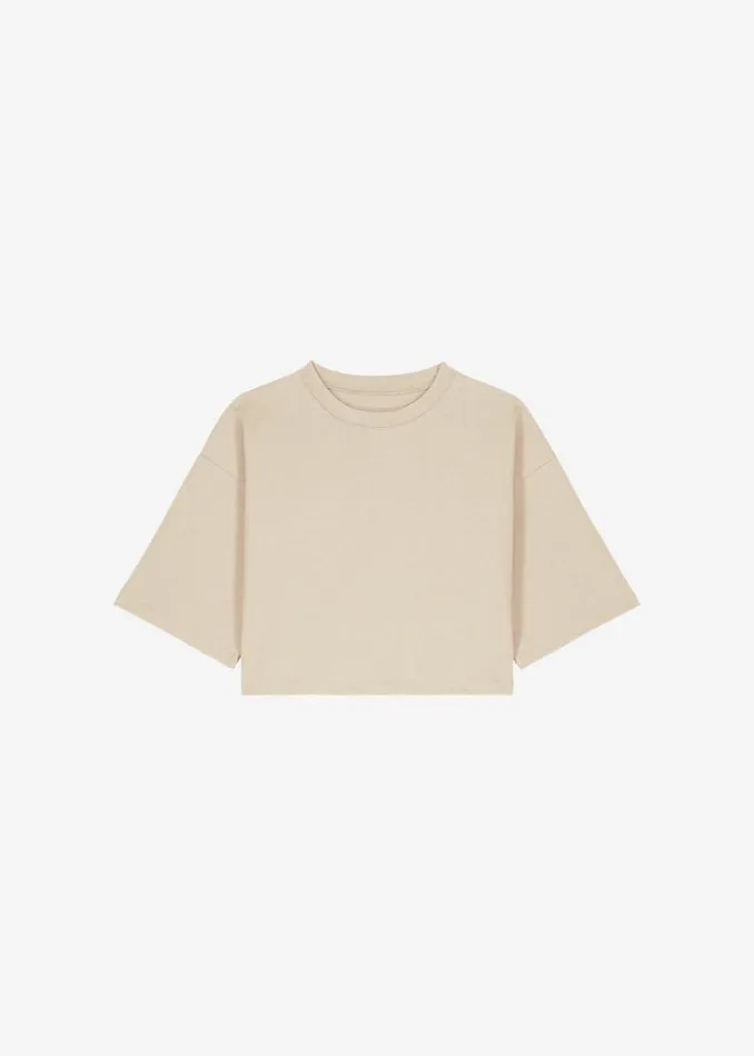 The Frankie Shop Karina Cropped TShirt 8211 Sand Women Tops