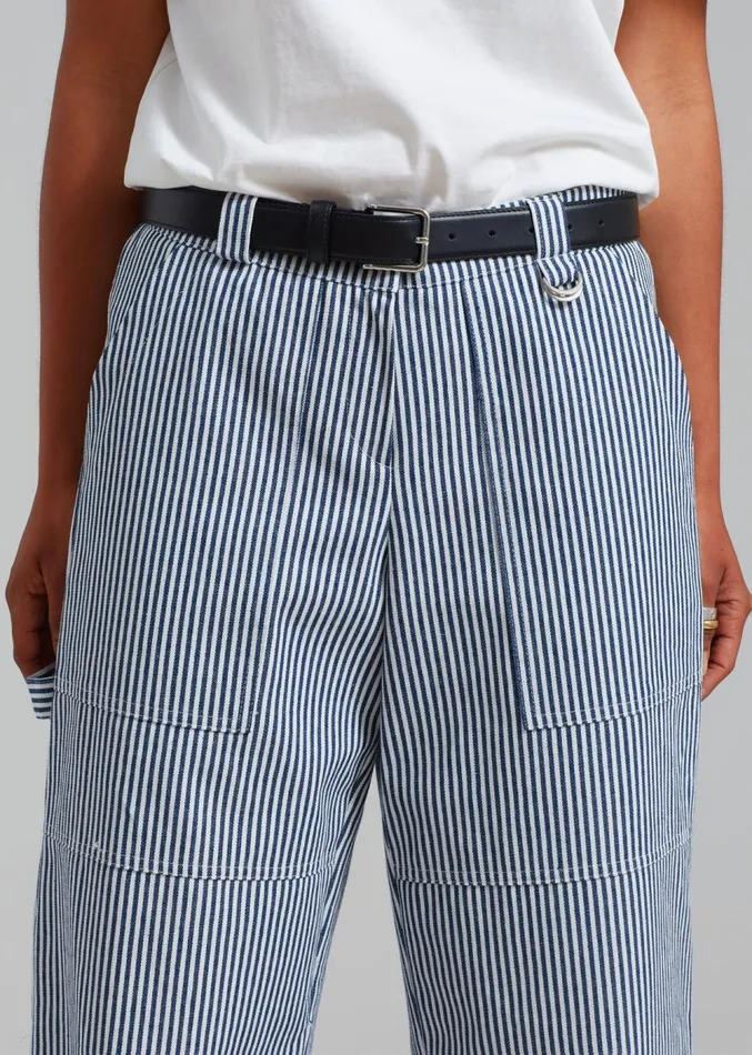 The Frankie Shop Kendall Pants 8211 Blue Stripe Women Bottoms
