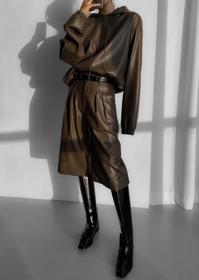 The Frankie Shop Kerang Faux Leather Bermuda Shorts 8211 Brown Women Clothing The Frankie Shop Kerang Faux Leather Bermuda Shorts 8211 Brown Women Clothing