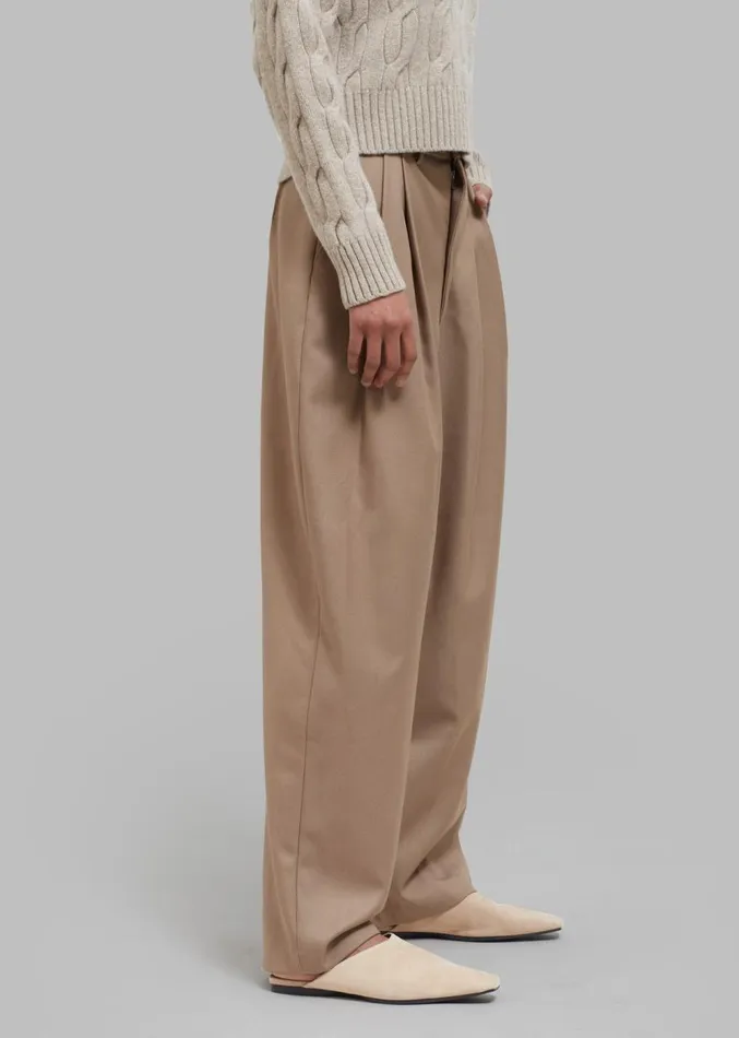 The Frankie Shop Kerena Pintuck Pants 8211 Taupe Women Clothing