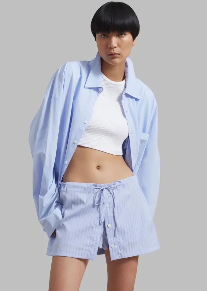 The Frankie Shop Kinsley Skort 8211 Light Blue Stripe Women Clothing