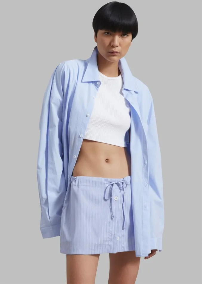 The Frankie Shop Kinsley Skort 8211 Light Blue Stripe Women Clothing