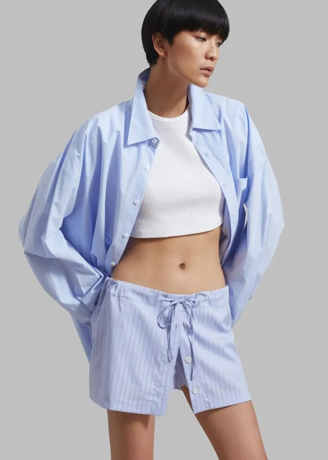 The Frankie Shop Kinsley Skort 8211 Light Blue Stripe Women Clothing