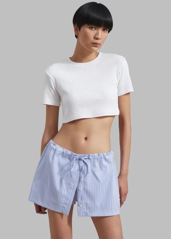The Frankie Shop Kinsley Skort 8211 Light Blue Stripe Women Clothing
