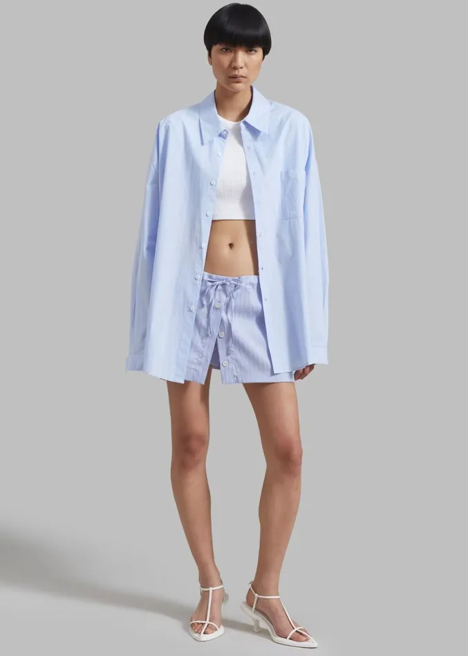 The Frankie Shop Kinsley Skort 8211 Light Blue Stripe Women Clothing