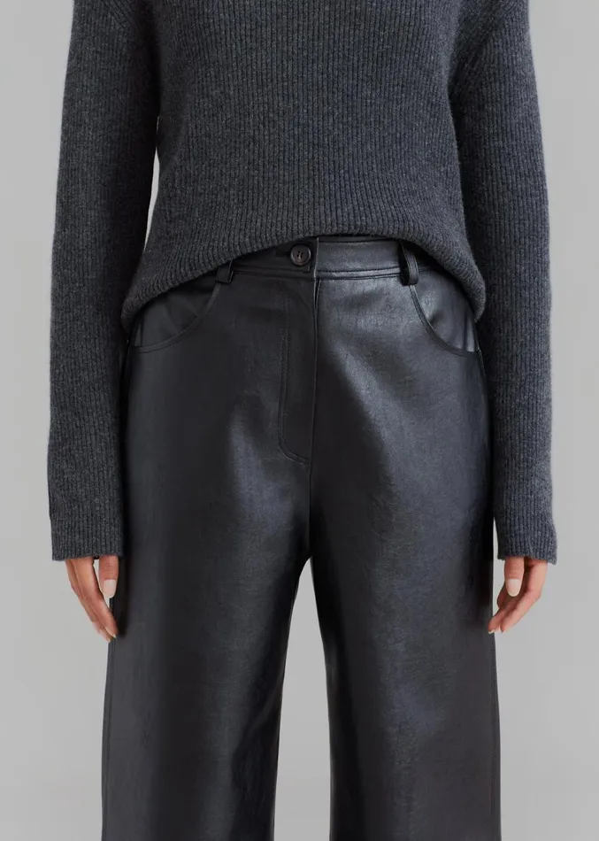 The Frankie Shop Kira Wide Pants 8211 Black Women Clothing