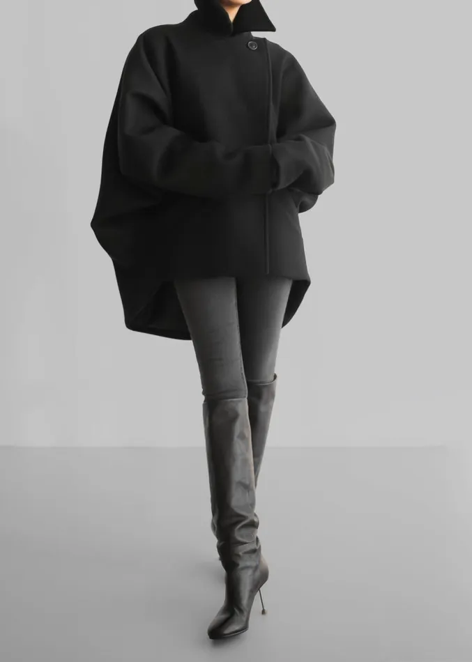 The Frankie Shop Lane Coat 8211 Black Women Clothing