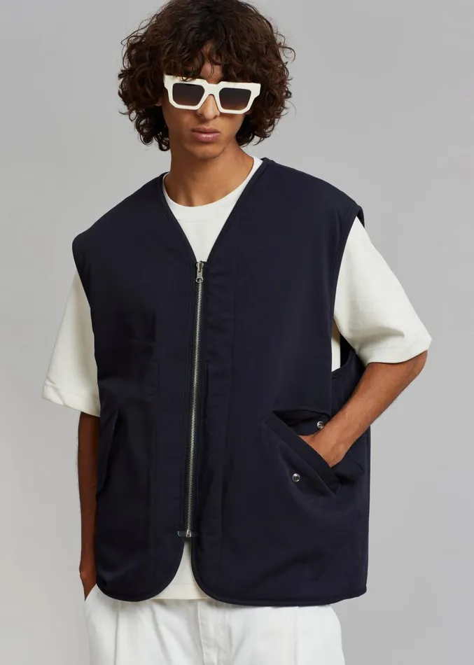 The Frankie Shop Lant Reversible Vest 8211 Navy Men Outerwear
