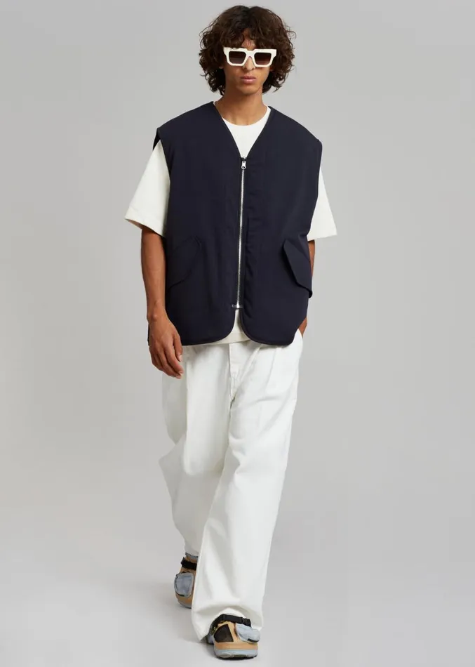 The Frankie Shop Lant Reversible Vest 8211 Navy Men Outerwear